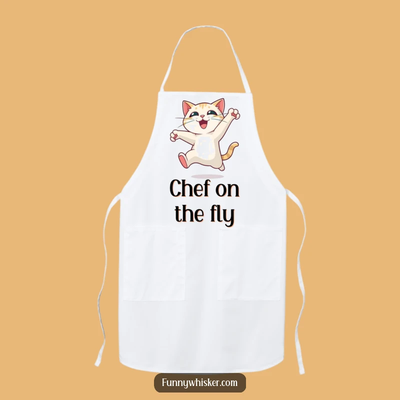 Funny Cat Leaping Apron - Kitchen Exhilarating Motion Chef, Perfect Funny Gift
