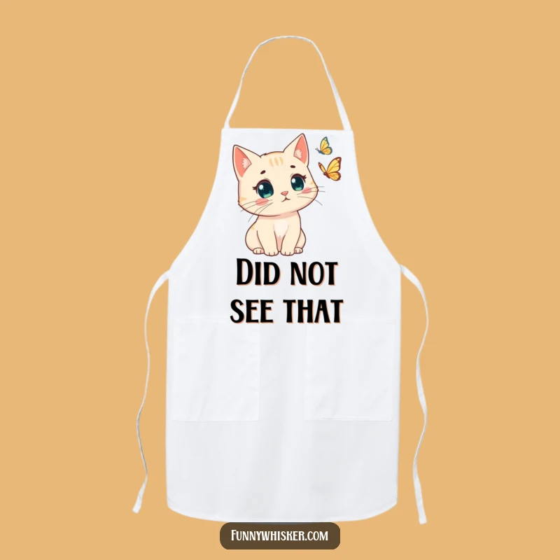 Funny Cat Apron: Windswept Whiskers Surprise - Humorous Kitchen Gift!