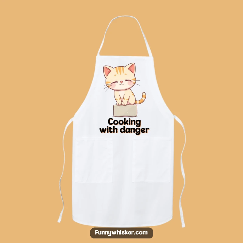 Funny Cat Balance Apron - Whisker Chef, Steady Cook Funny Gift