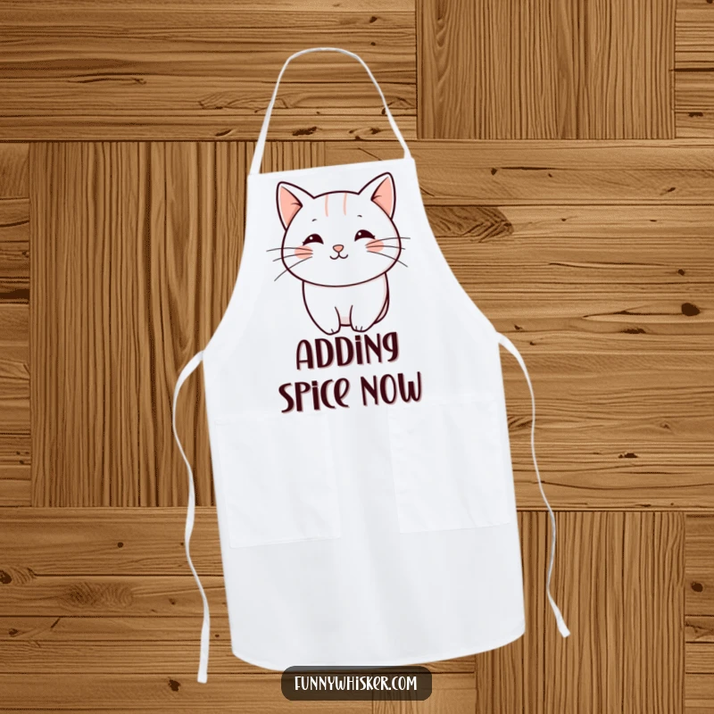 Funny apron with a single, bold, playful curved line as a cat whisker, perfect for humorous and stylish kitchen wear.