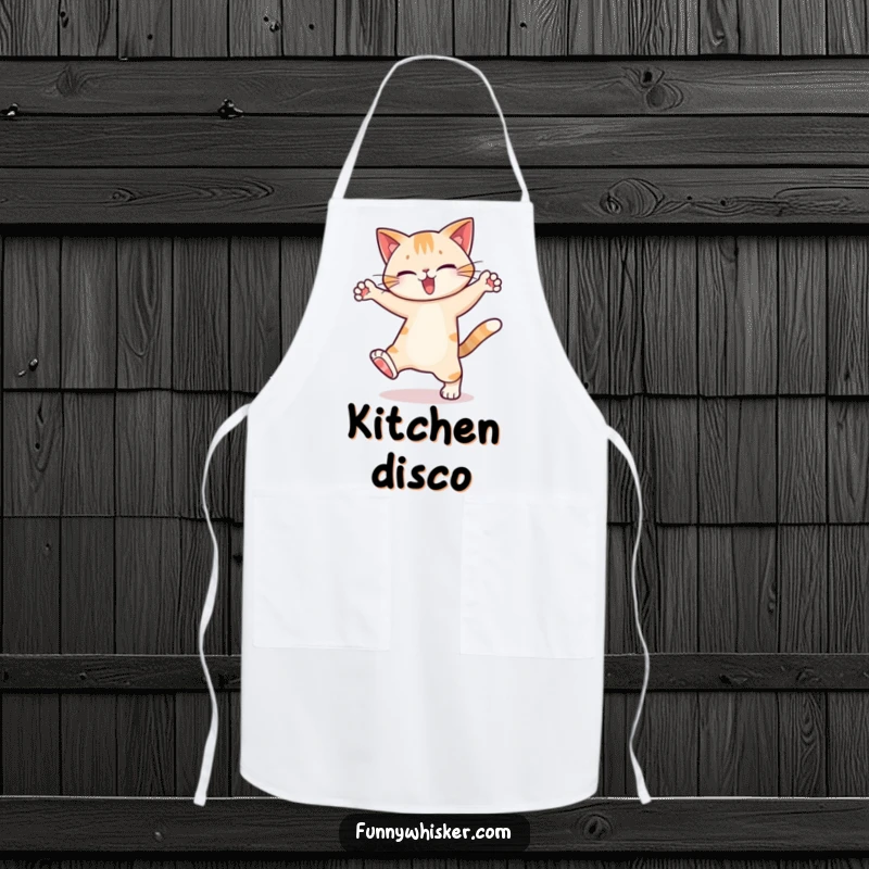 Funny Apron: A cat character mid-silly dance with exaggerated leg movements, possibly in a kitchen.