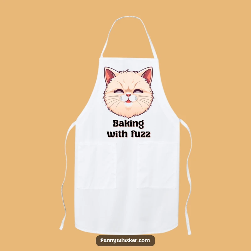 Funny Fluffy Cat Whiskers Apron: Cook with Feline Flair