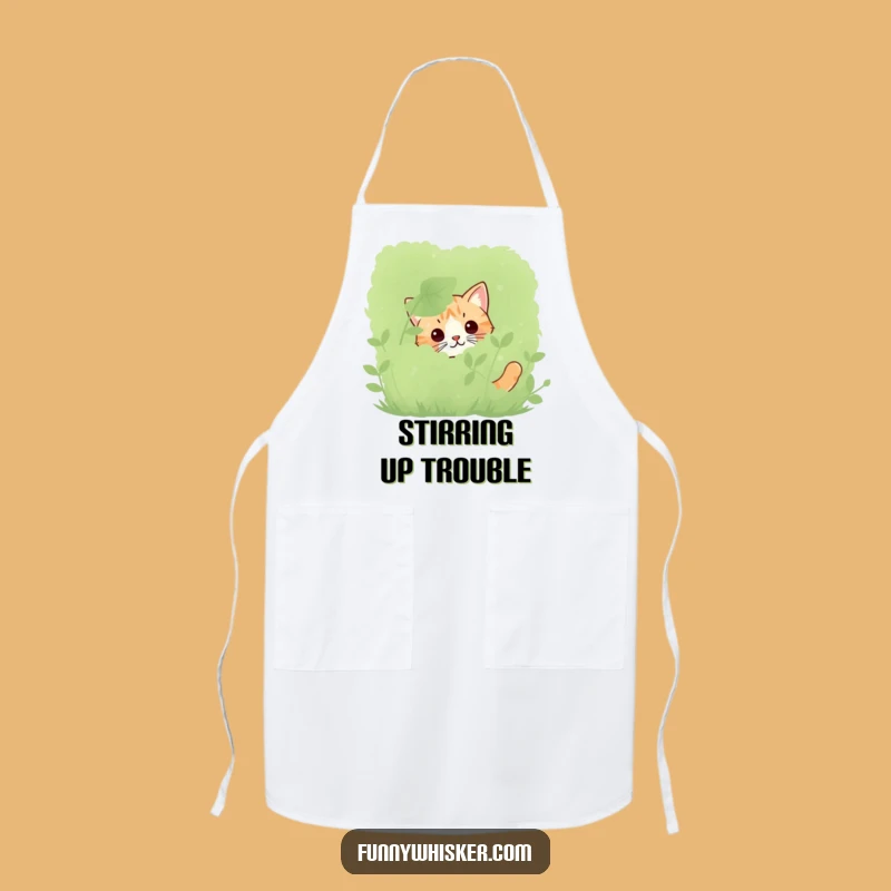 Funny Peeking Cat Whiskers Apron: Cook Up Mischief with Feline Stealth