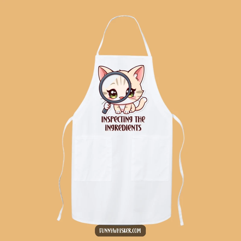 Funny Cat Apron: Kitchen Investigation - Unique Chef Gift!