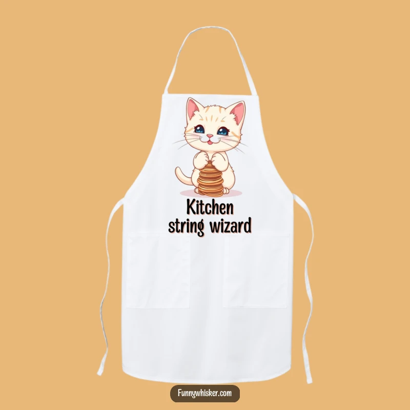 Funny Kitten Balancing Strings Apron, A Comedic Kitchen Essential for Playful Cooks