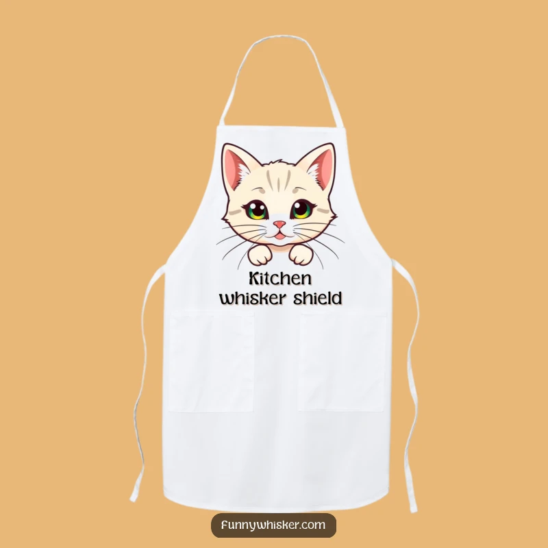 Funny Whiskers Cat Apron: Cook with Charm and a Peek, Funny Gift