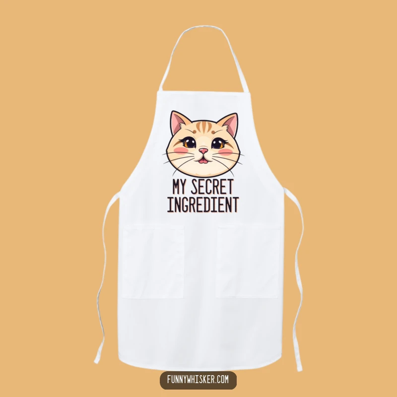 Funny Cat Apron: Long Wiggly Whiskers - Kitchen Humor Chef Gift