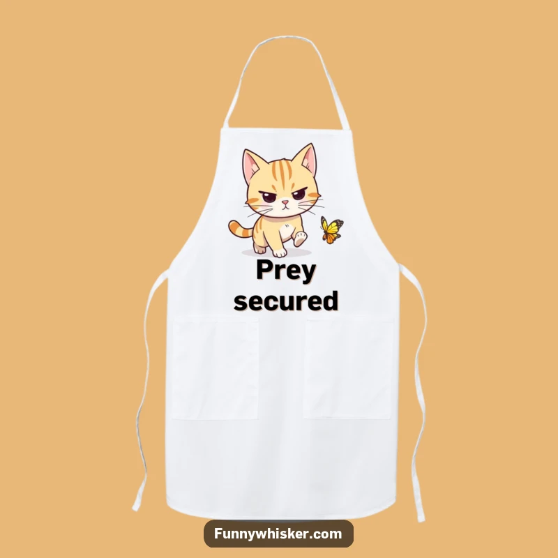 Funny Determined Cat Apron - Kitchen Chase Focus, Perfect Funny Gift