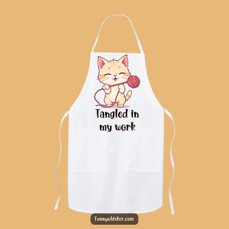 Funny Cat Apron: Kitchen Yarn Batting - Unique Chef Gift!
