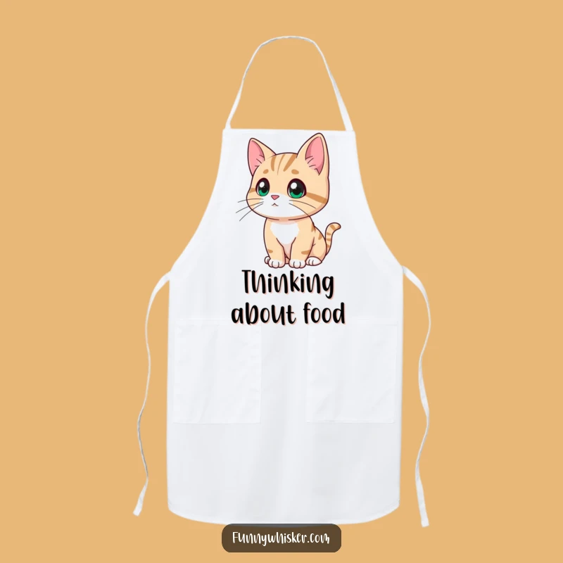 Funny Contemplating Cat Apron - Kitchen Deep Thoughts, Perfect Funny Gift