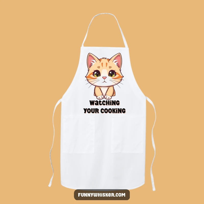 Funny Curious Cat Apron - Kitchen Peek-a-Boo Whisker Chef Wear, Fun Gift