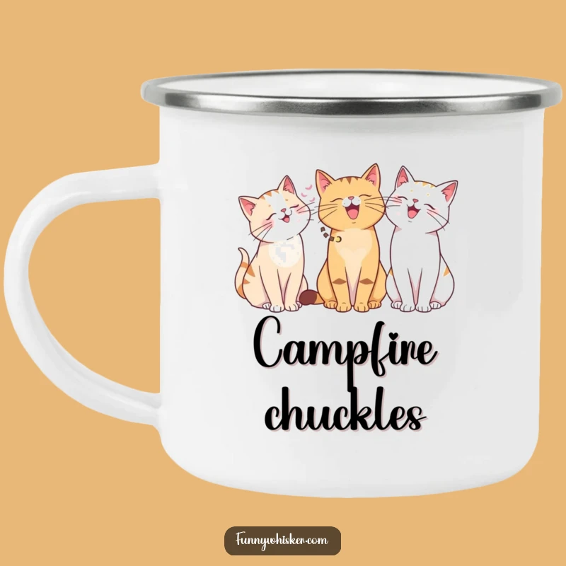 Funny Cat Giggle Camping Mug: Whisker Buddies - Hilarious Gift!