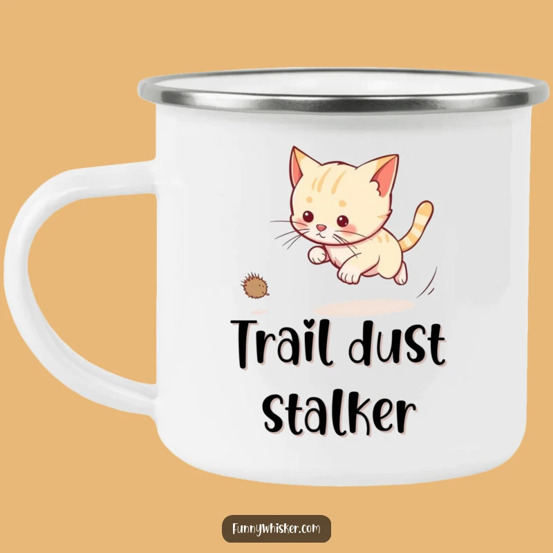 Funny Cat Dust Bunny Chase Camping Mug: Playful Sips on Every Adventure