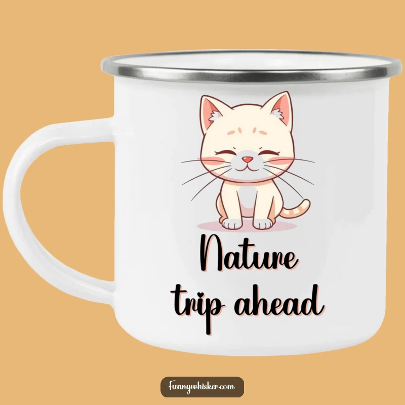 Funny Cat Whiskers Camping Mug - Adventure Sips With Feline Fumbles