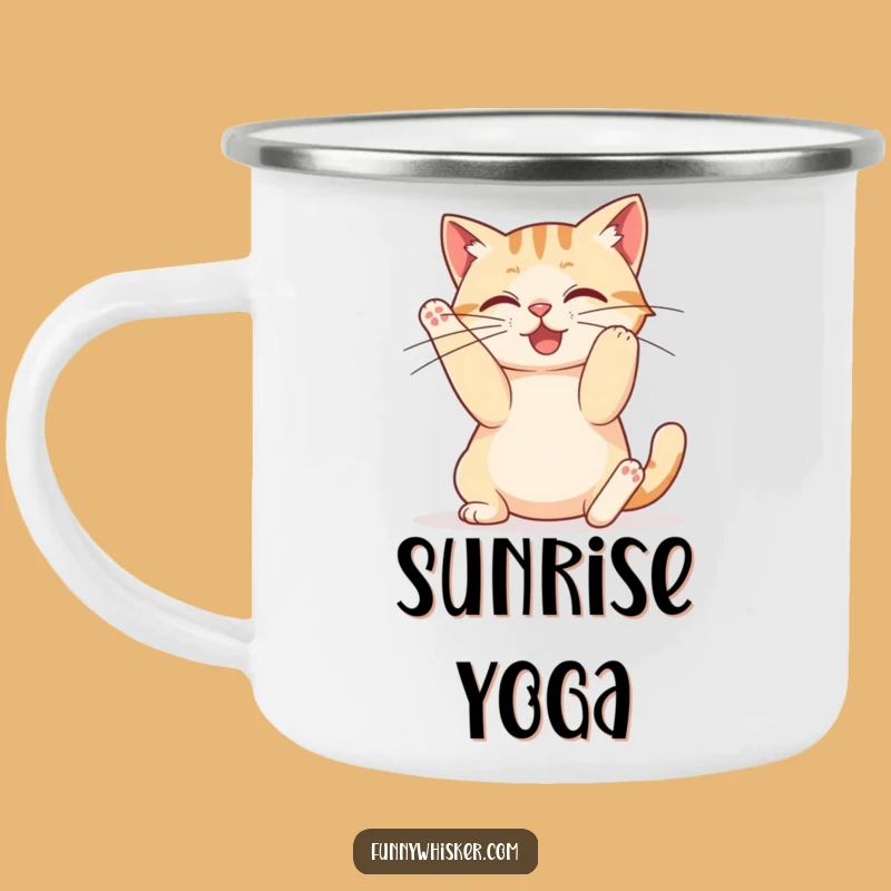 Funny Stretchy Cat Camping Mug - Durable Feline Adventure Cup, Cat Lover Gift