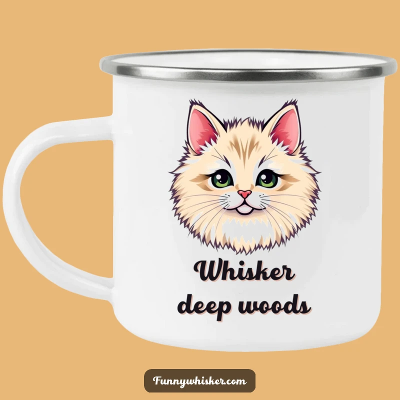 Funny Cat Whisker Camping Mug - Peek-a-Boo Trail Kitty!
