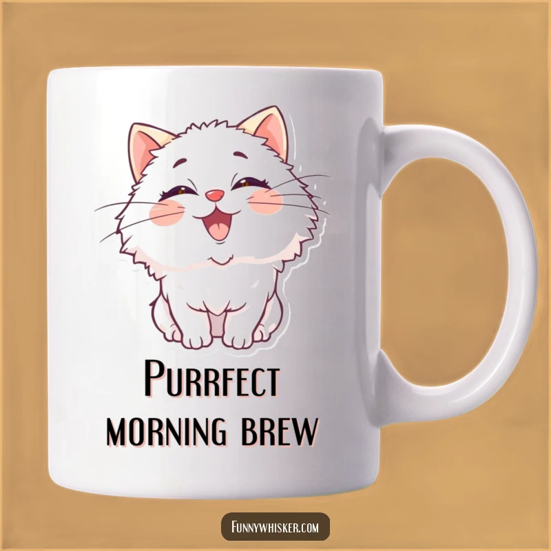 Funny Delightful Cat Mug: Whimsical Wiggling Whiskers Gift