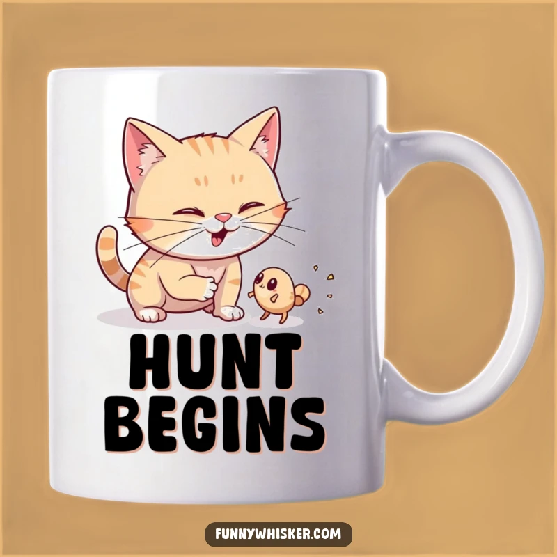Funny Dust Bunny Hunter Cat Mug: Wiggling Whiskers, Perfect Funny Gift for Cat Lovers