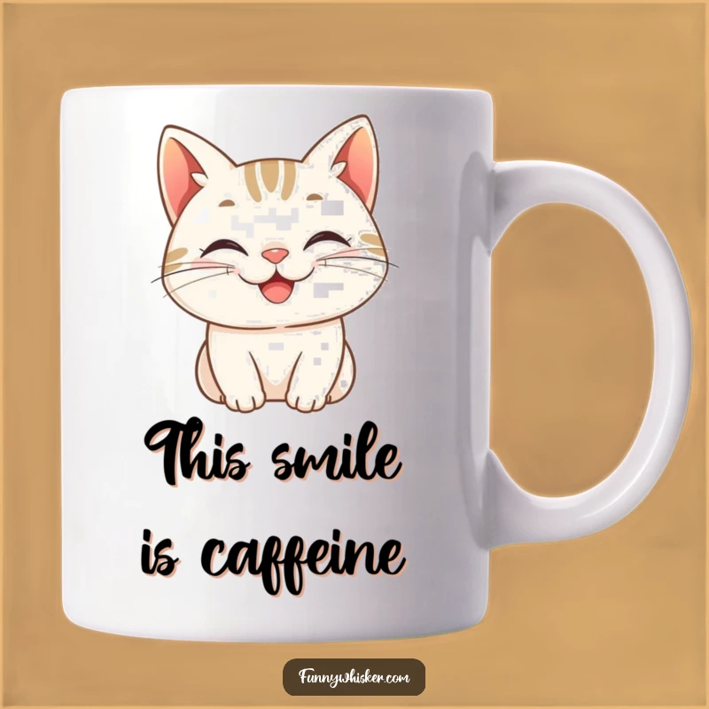 Funny Grinning Cat Mug: Cheerful Whiskers for a Happy Day, Funny Gift