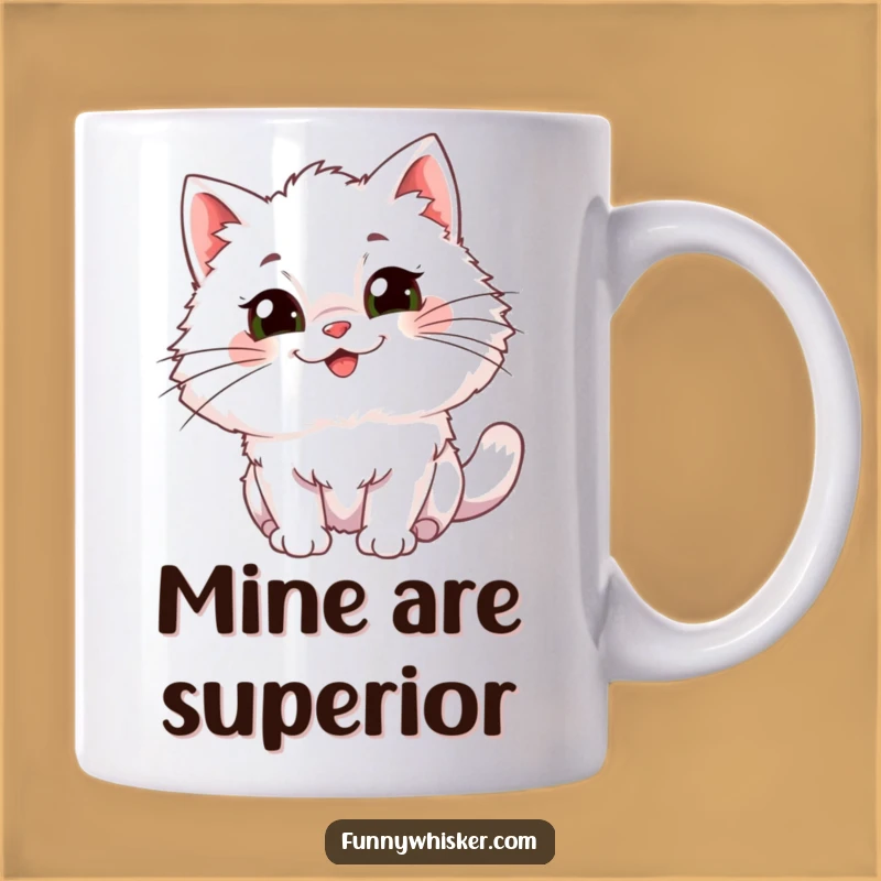 Funny Whiskered Cat Mug: Adorable & Comical Character - The Perfect Gift!