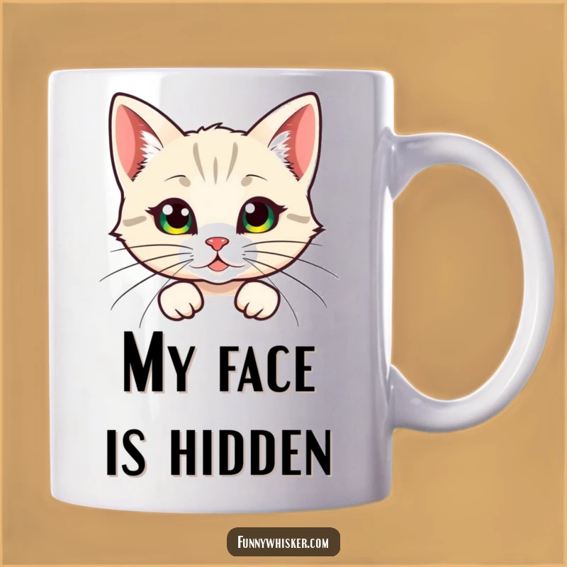Funny Whiskers Cat Mug: A Mysterious Peek Funny Gift