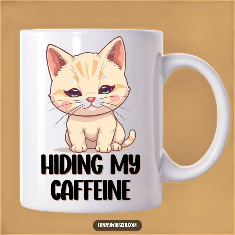 Funny Shy Cat Whisker Mug: Hiding Feline Humor, Perfect Gift