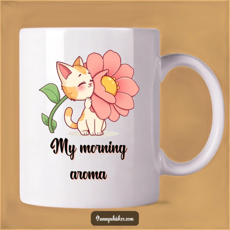 Funny Cat Flower Mug: Dramatic Sniff - The Perfect Gift!