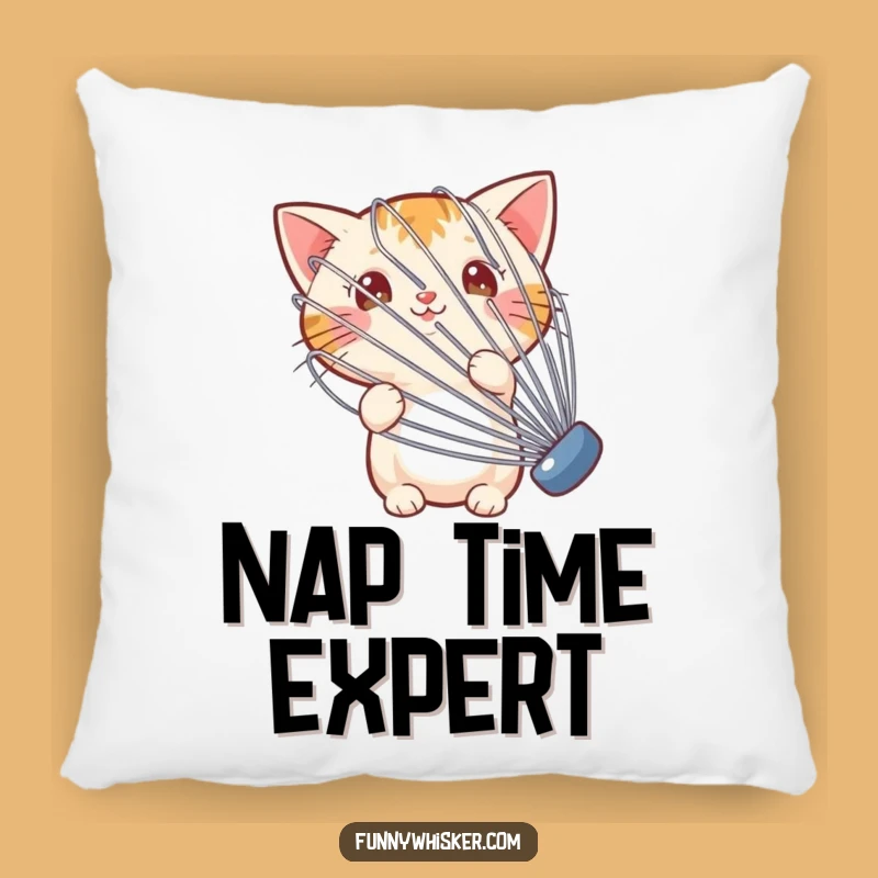 Cozy Funny Whisk Cat Pillow - Soft & Hilarious Feline Home Decor Accent