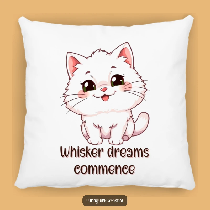 Funny Cat Pillow: Soft Comfort with Wiggling Whiskers - Cute Gift!