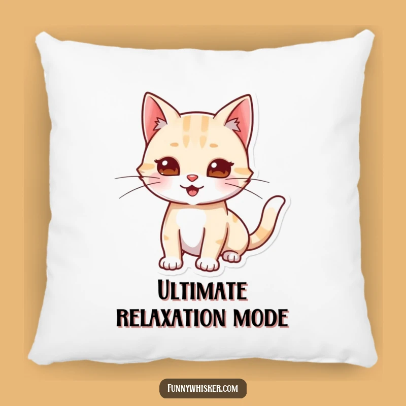 Funny Cat Stretching Pillow: Cozy Playful Whiskers Cushion Gift