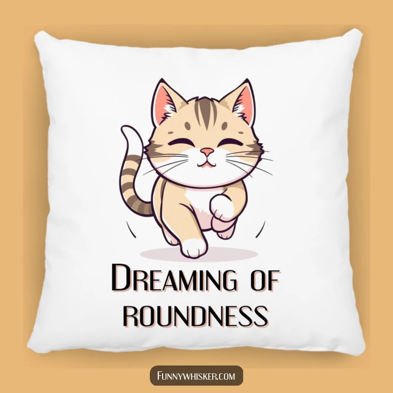 Funny Cat Tail Chase Pillow: Focused Whiskers Comfort, Adorable Funny Gift