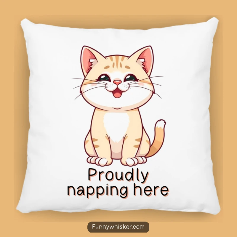 Funny Proud Cat Whiskers Pillow: Snuggle with Playful Confidence