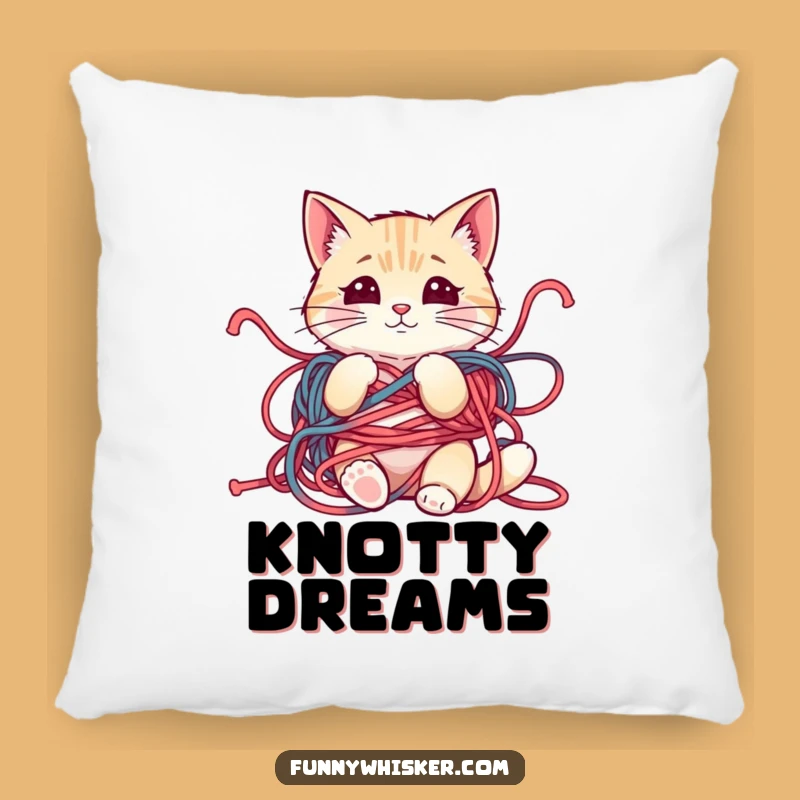 Funny Yarn Cat Pillow: Soft Comfort, Adorable Mischief, Ideal Funny Gift