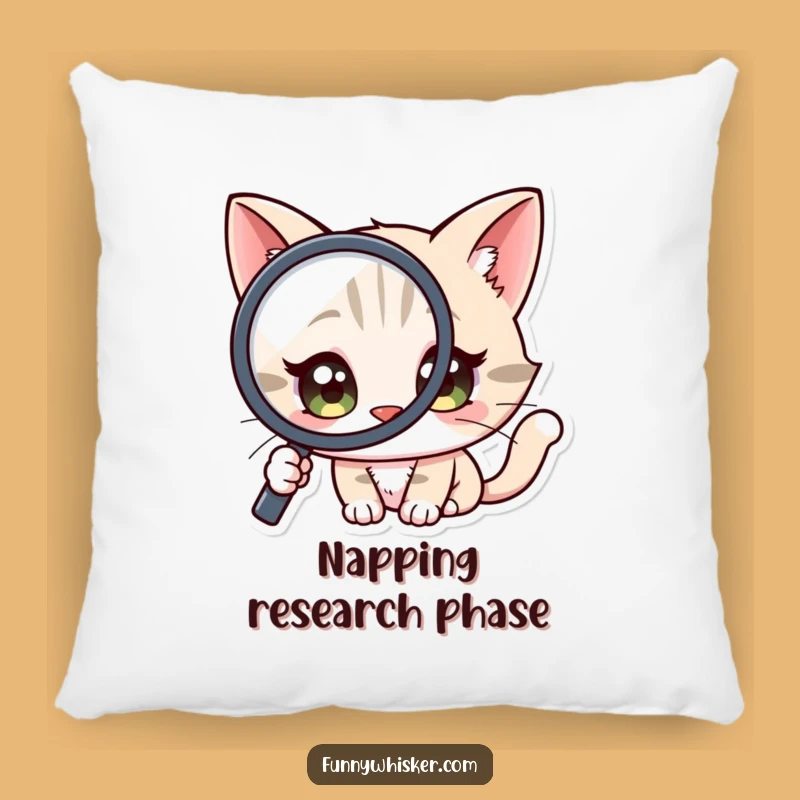 Funny Curious Cat Pillow: Cozy Observation - Cozy Gift!