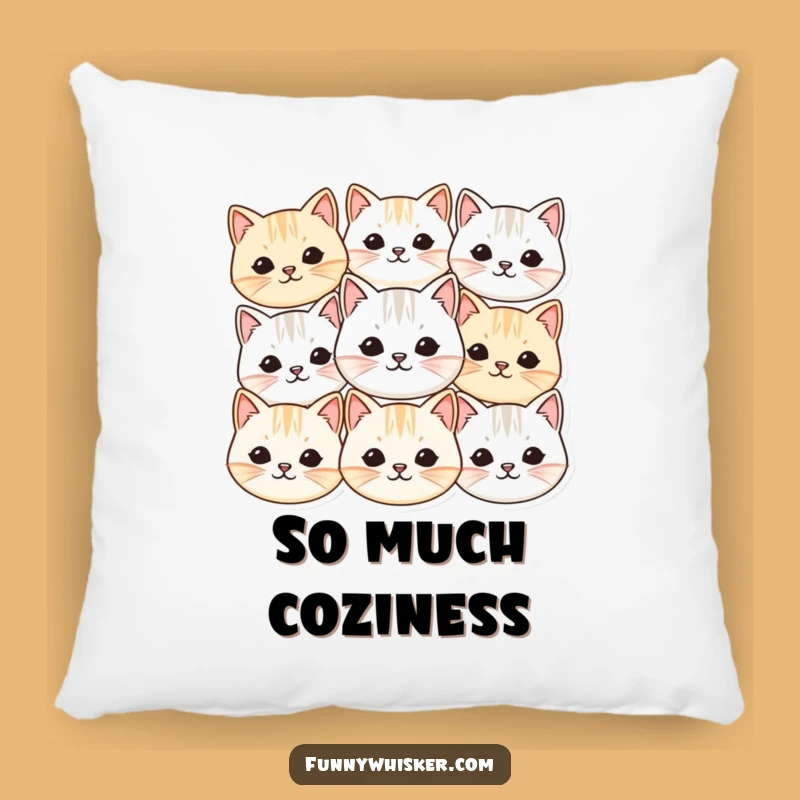 Funny Cat Faces Pillow: Vibrating Whiskers - Cozy Cuteness Gift