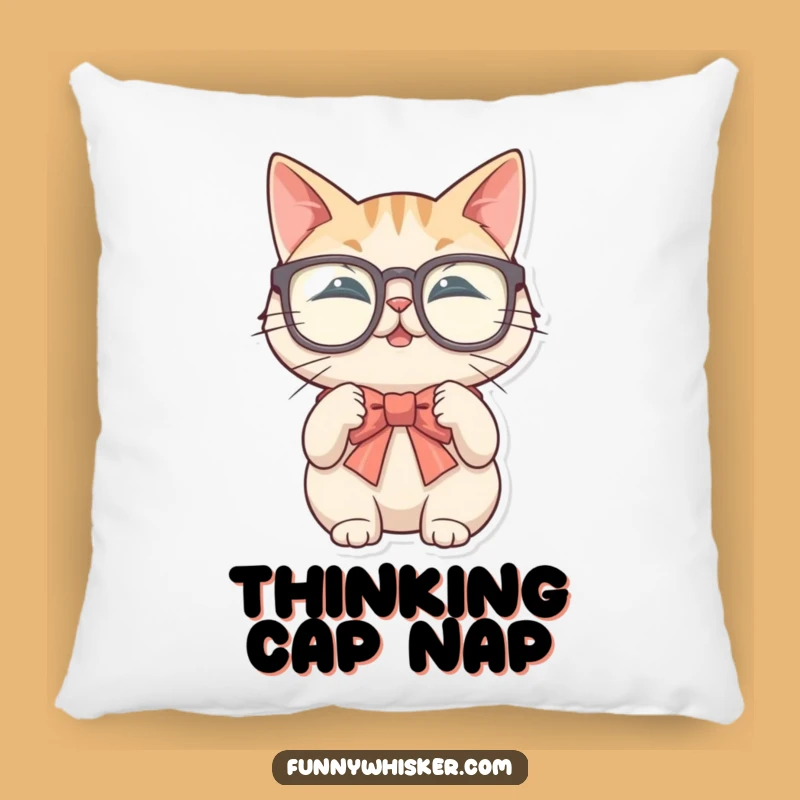 Soft Funny Glasses Cat Pillow - Cozy Accent with Feline Charm