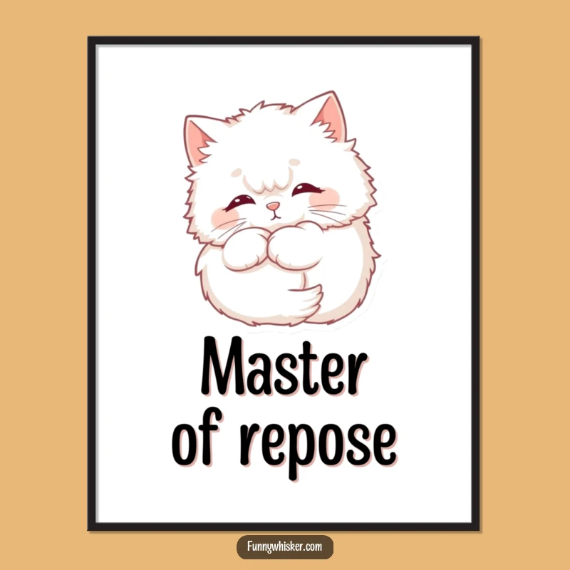 Funny Fluffy Cat Digital Print - Whiskers Halo Art, Instant Download Funny Gift