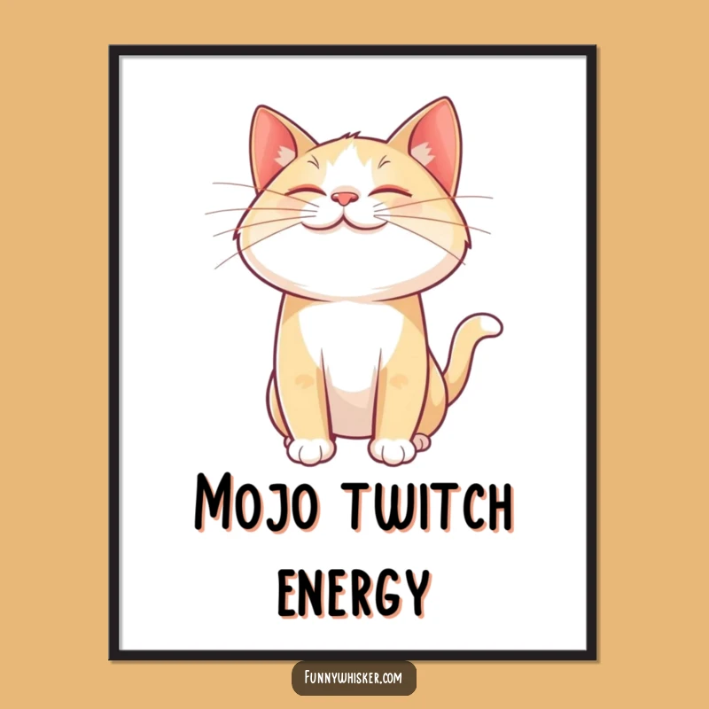 Funny Cat Whisker Twitch Digital Art Print: Instant Joyful Decor