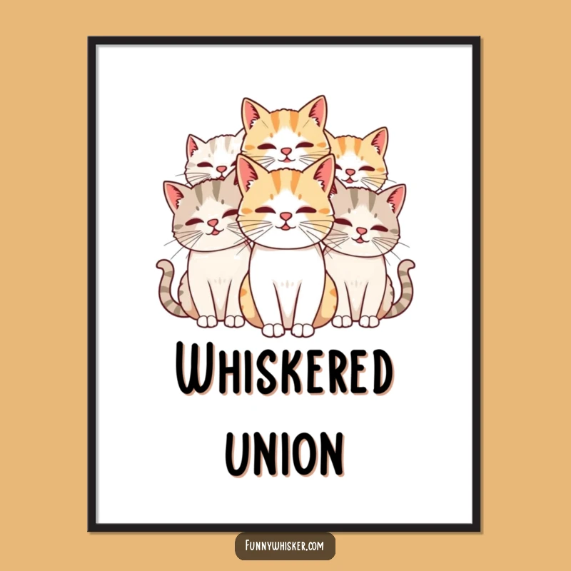 Funny Cat Whiskers Digital Art: Downloadable Feline Fun Print, Perfect Gift