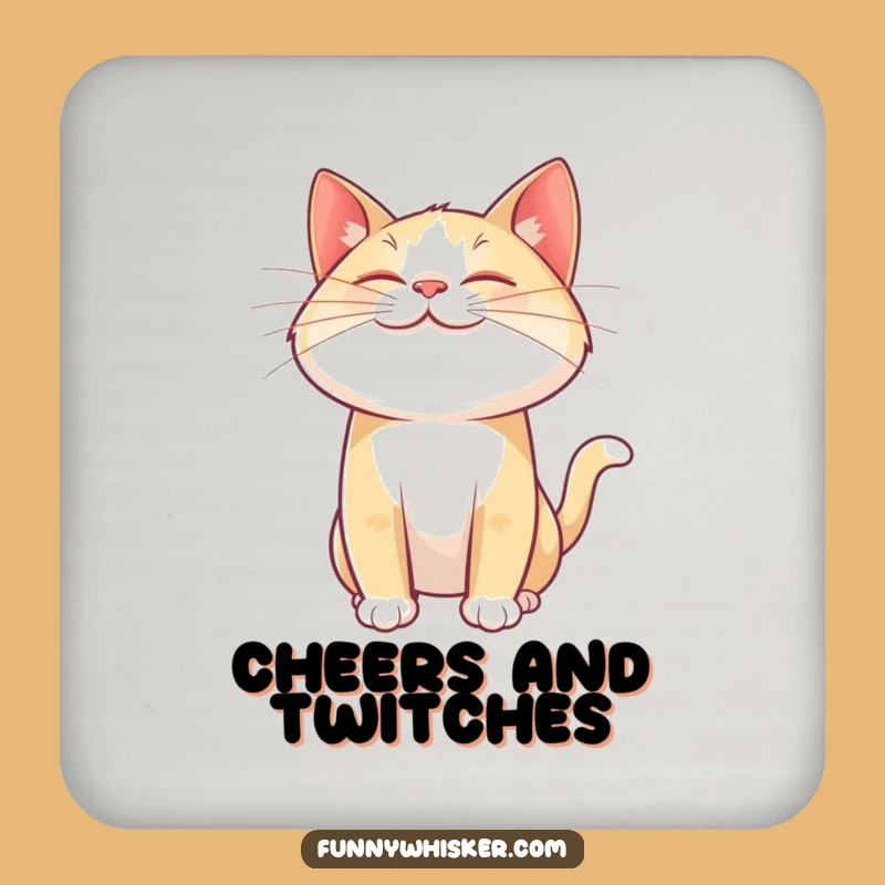 Funny Cat Whisker Twitch Coaster: Protect Surfaces with Joy