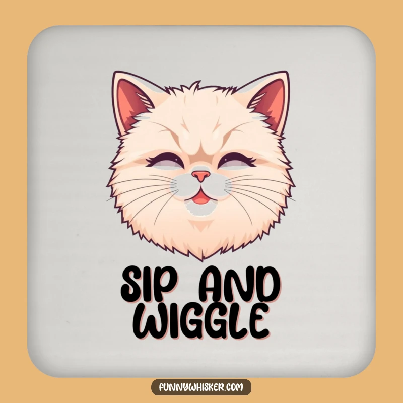 Funny Fluffy Cat Whiskers Coaster: Protect Surfaces with Feline Fun