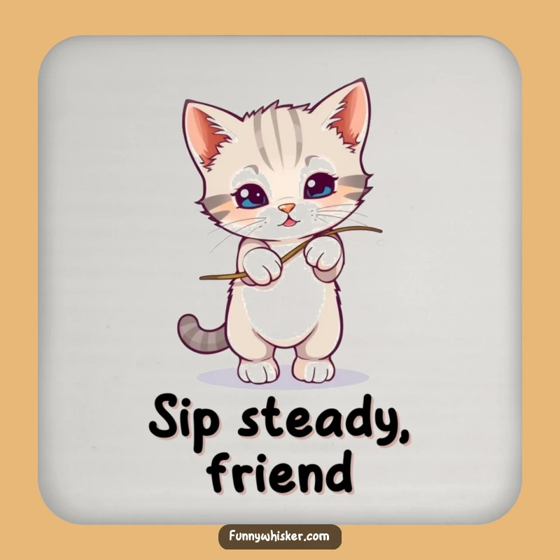 Funny Kitten Balance Coaster: Wobbly Whisker Feline Decor