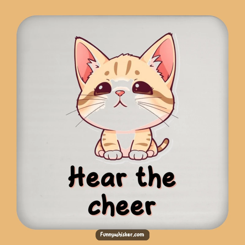 Funny Curious Cat Coaster - Protect Surfaces with Feline Focus, Gift