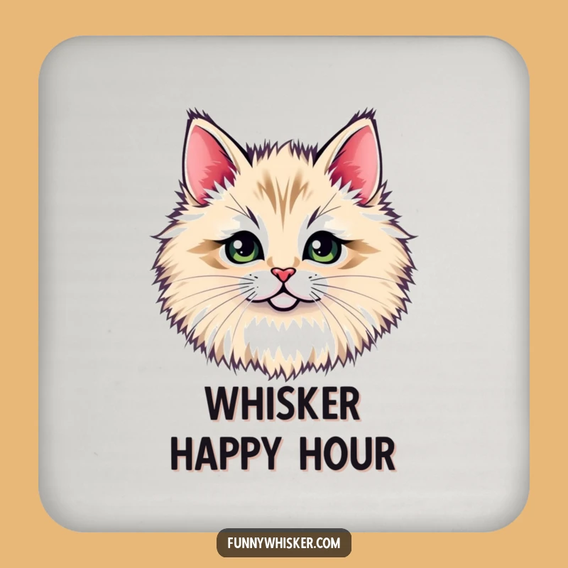 Funny Cat Whisker Coaster - Protect Surfaces with a Peek!