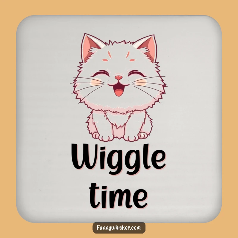 Funny Fluffy Cat Coasters: Protect Surfaces with Wiggles, Great Gift
