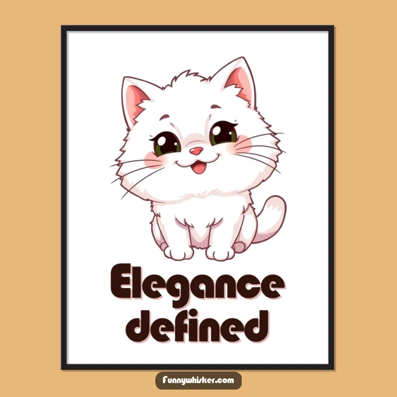 Funny Cat Poster: Whimsical Whiskers & Gleeful Vibes - Quirky Gift Idea!