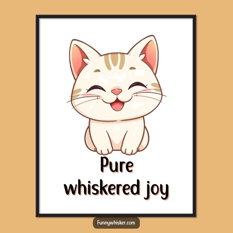 Funny Grinning Cat Poster: Cheerful Art for Happy Spaces, Perfect Funny Gift