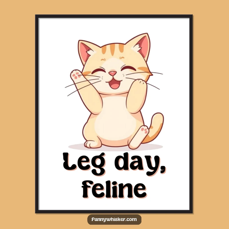 Funny Stretchy Cat Poster - Whimsical Wall Art, Gift for Cat Lovers