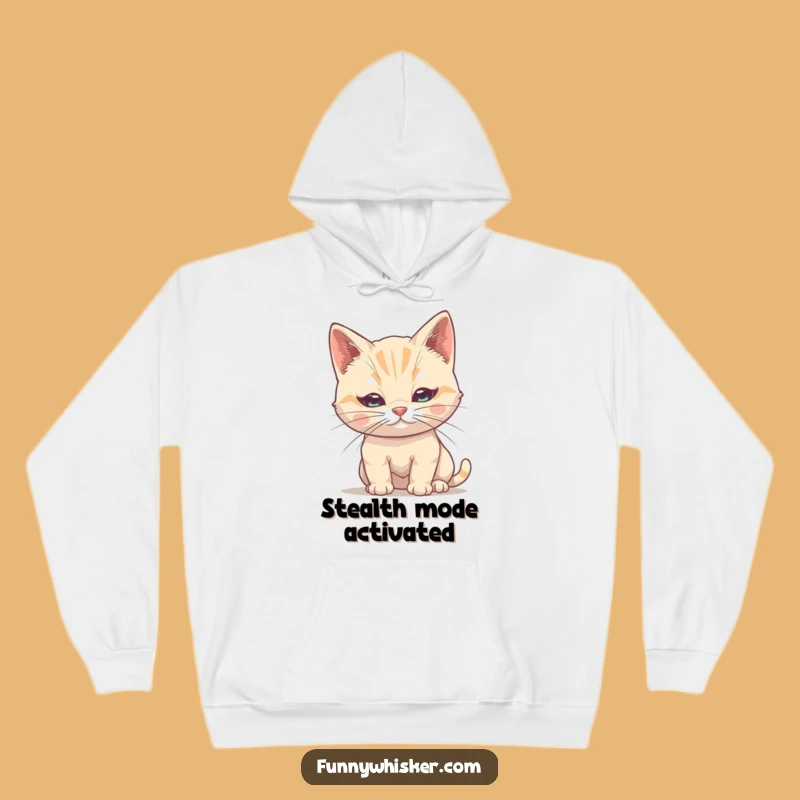 Cozy Funny Shy Cat Whisker Hoodie: Hiding Feline Comfort, Perfect Gift