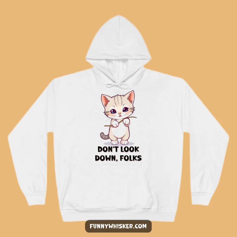 Funny Kitten Balance Hoodie: Cozy Wobbly Whisker Feline Gift